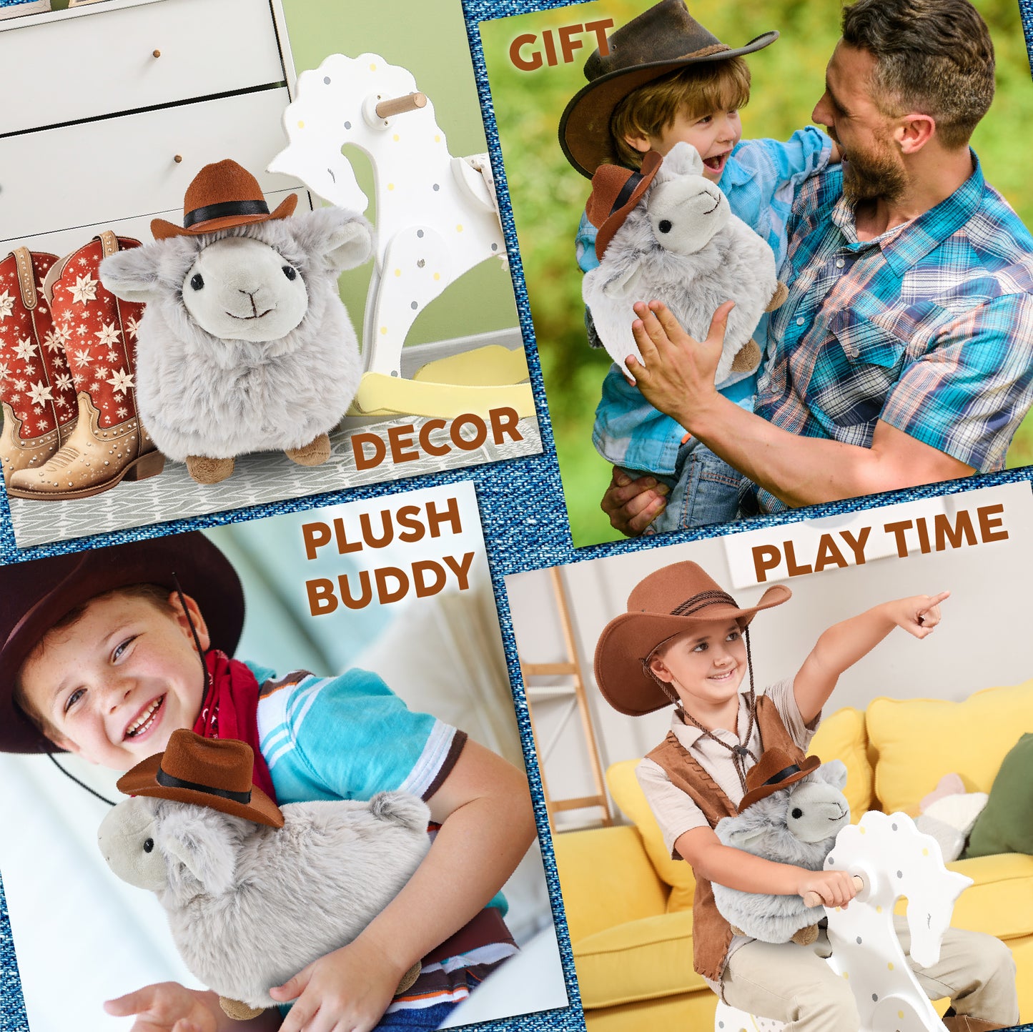 SUPER SOFT PLUSH - SHEEP COWBOY DRESS UP