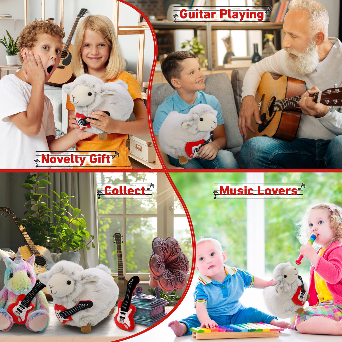 SUPER SOFT PLUSH - SHEEP WITH GUITAR ADD ON