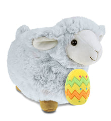 DolliBu Super Soft Fluffy White Sheep with Yellow Easter Egg Plush - 11.5 Inch