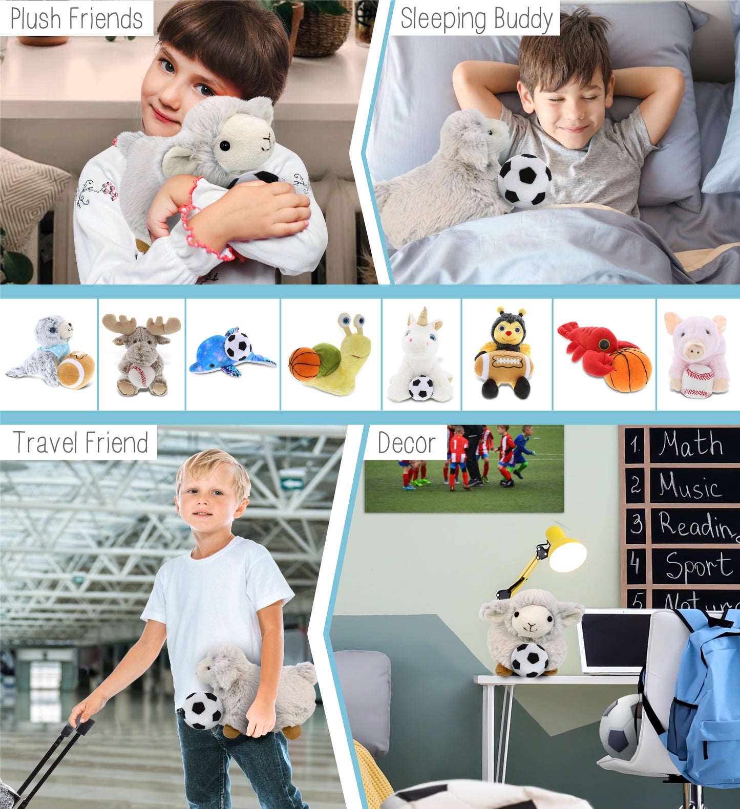 SUPER SOFT PLUSH - SHEEP WITH SOCCER PLUSH