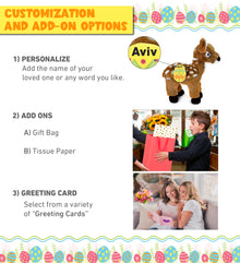 DolliBu Super Soft Standing Deer with Yellow Easter Egg Plush - 12.5 Inches