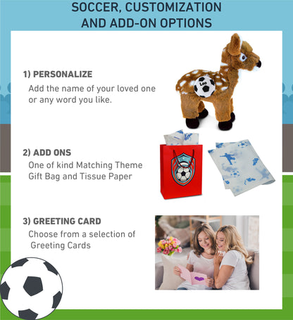 SUPER SOFT PLUSH - STANDING DEER LARGE WITH SOCCER PLUSH