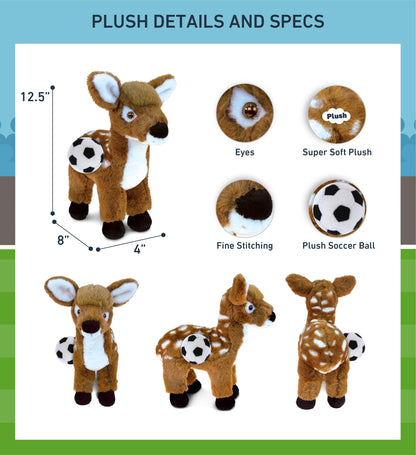 SUPER SOFT PLUSH - STANDING DEER LARGE WITH SOCCER PLUSH