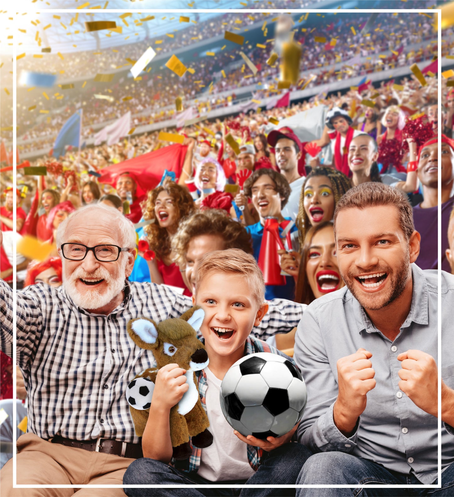 SUPER SOFT PLUSH - STANDING DEER LARGE WITH SOCCER PLUSH