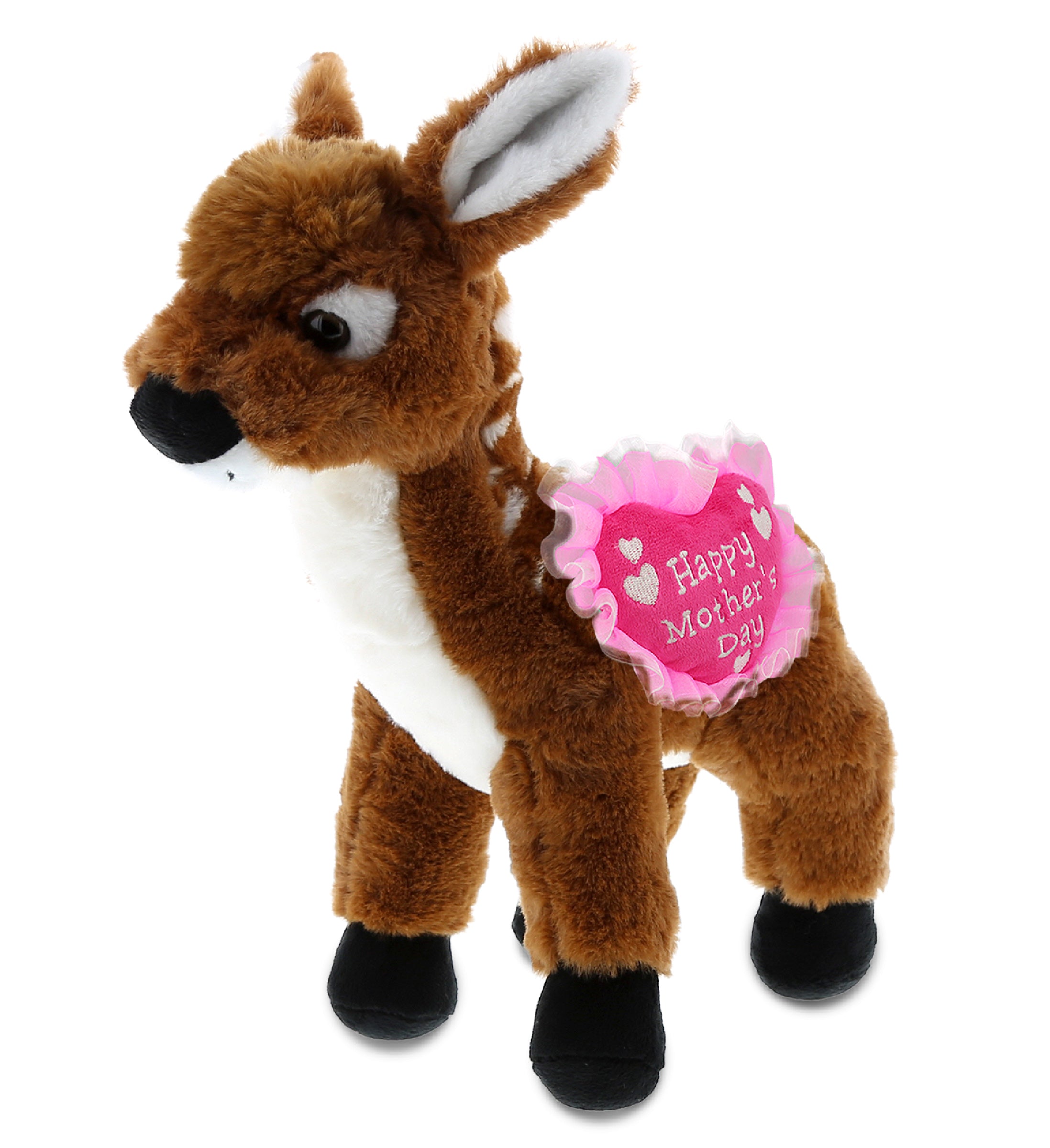 PLUSH MOTHERS DAY HEART - SUPER SOFT PLUSH - STANDING DEER LARGE