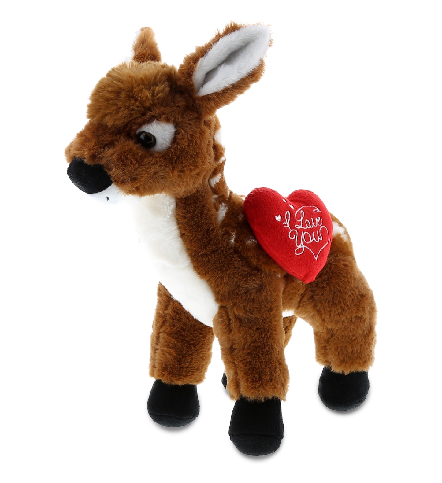 PLUSH I LOVE YOU RED HEART - SUPER SOFT PLUSH - STANDING DEER LARGE