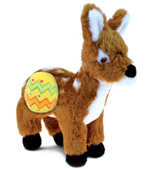 DolliBu Super Soft Small Standing Deer with Yellow Easter Egg Plush - 10 Inches