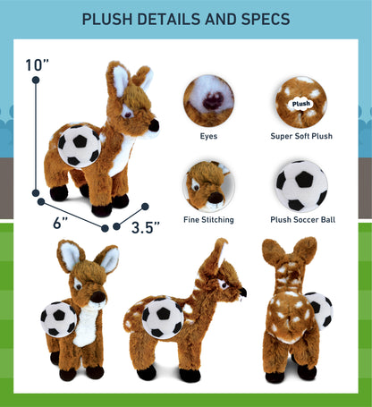 SUPER SOFT PLUSH - STANDING DEER SMALL WITH SOCCER PLUSH
