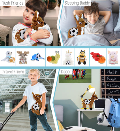 SUPER SOFT PLUSH - STANDING DEER SMALL WITH SOCCER PLUSH