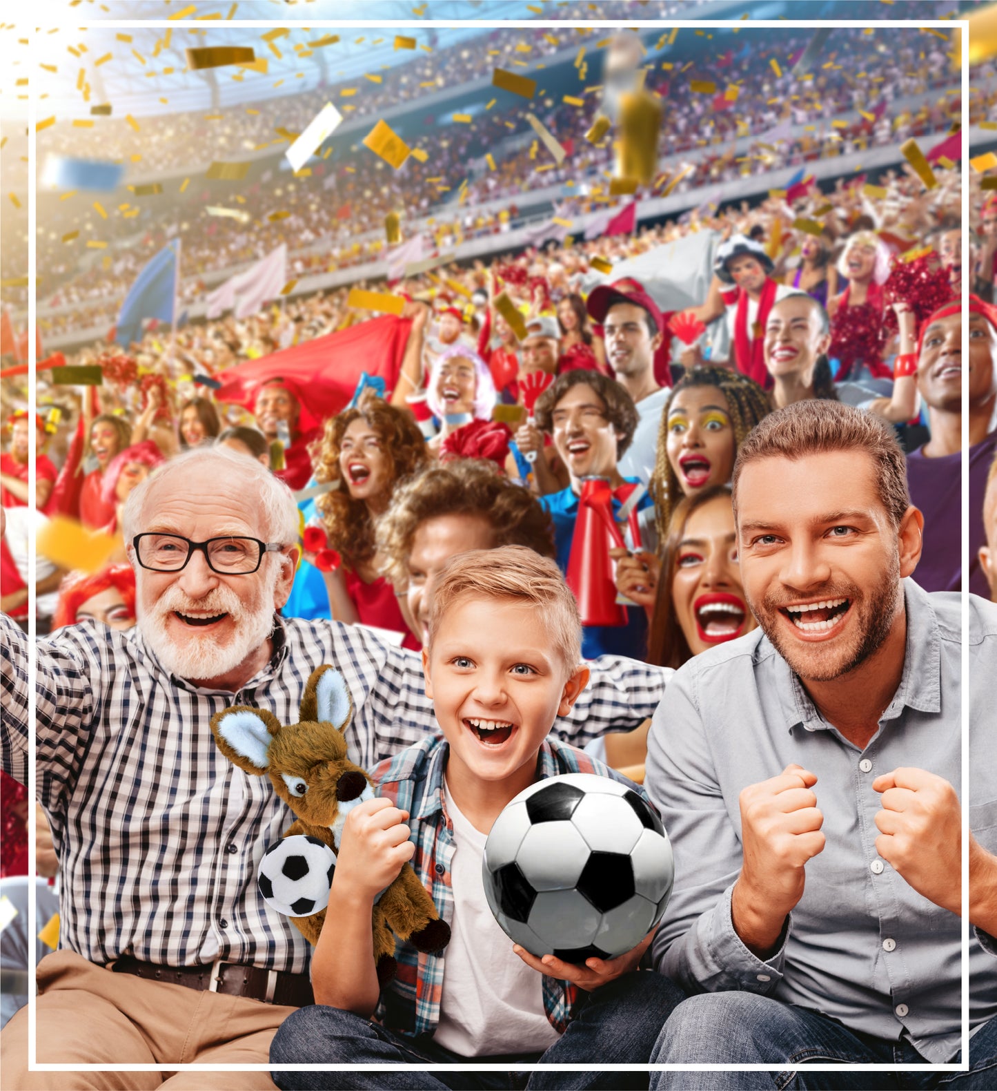 SUPER SOFT PLUSH - STANDING DEER SMALL WITH SOCCER PLUSH