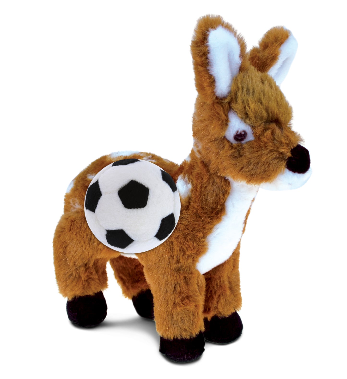 SUPER SOFT PLUSH - STANDING DEER SMALL WITH SOCCER PLUSH