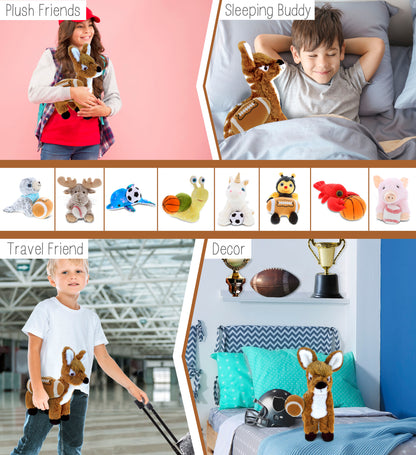 SUPER SOFT PLUSH - STANDING DEER SMALL WITH FOOTBALL PLUSH