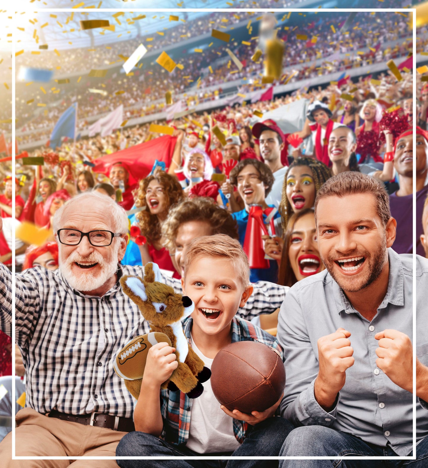 SUPER SOFT PLUSH - STANDING DEER SMALL WITH FOOTBALL PLUSH