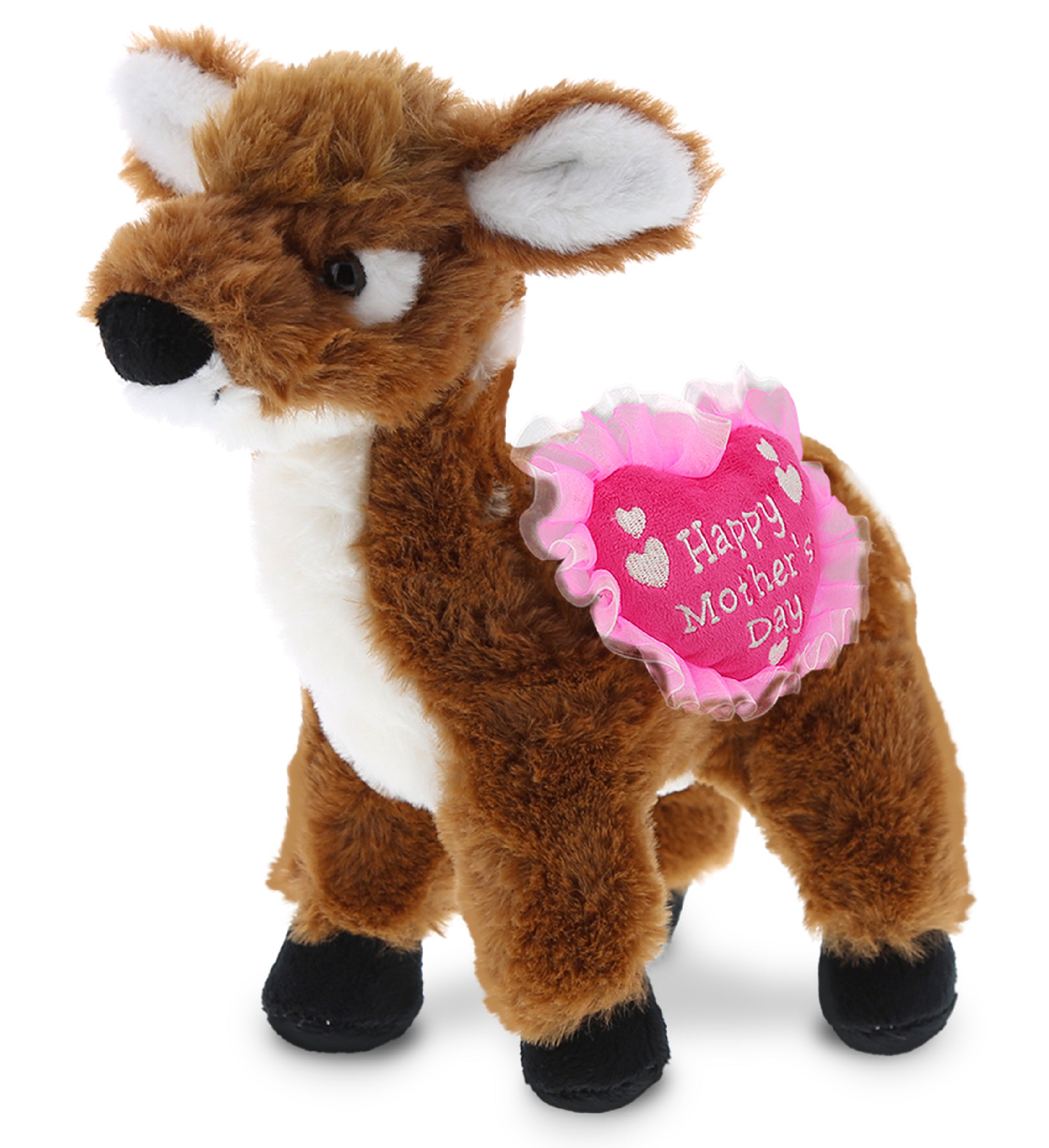 PLUSH MOTHERS DAY HEART - SUPER SOFT PLUSH - STANDING DEER SMALL