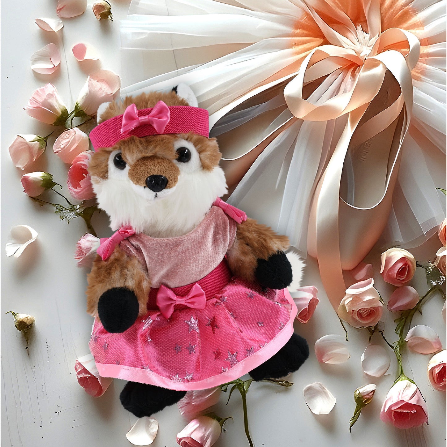 SUPER SOFT PLUSH - FOX WITH BALLERINA DRESS UP
