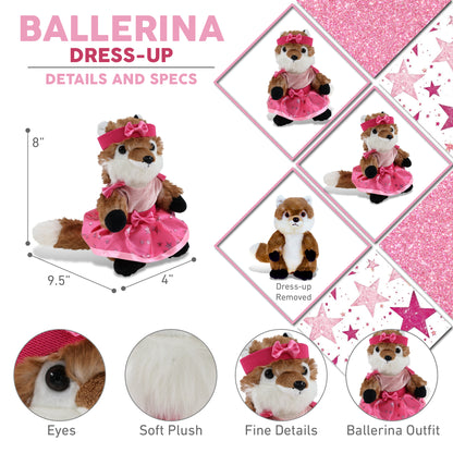 SUPER SOFT PLUSH - FOX WITH BALLERINA DRESS UP