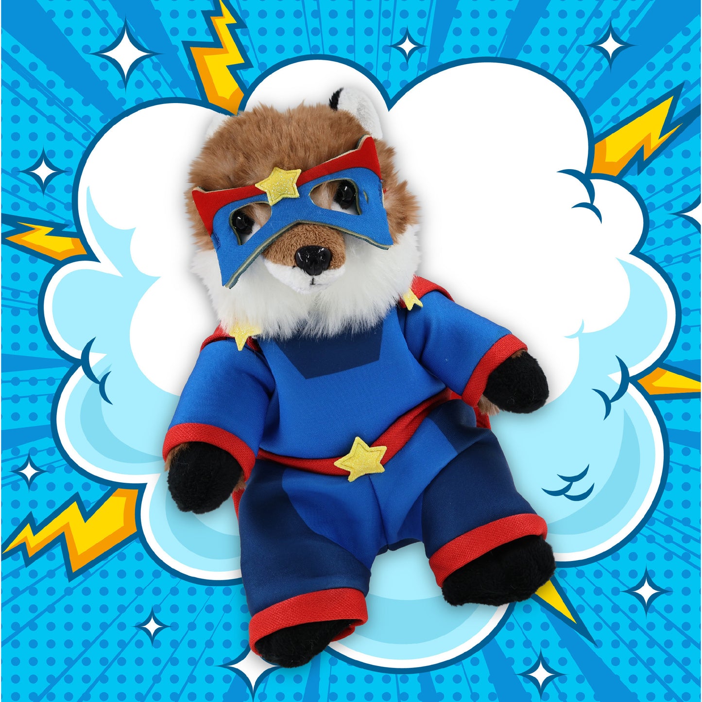 SUPER SOFT PLUSH - FOX With SUPER HERO Dress Up