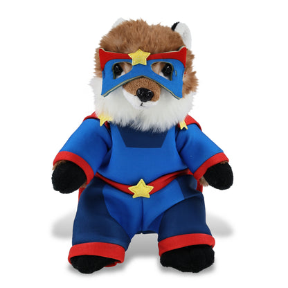 SUPER SOFT PLUSH - FOX With SUPER HERO Dress Up