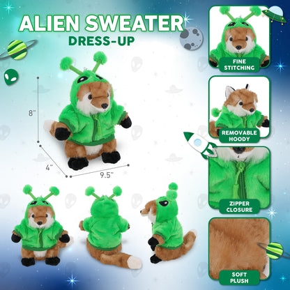 SUPER SOFT PLUSH - FOX WITH ALIEN SWEATER