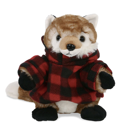 SUPER SOFT PLUSH - FOX WITH RED PLAID HOODIE