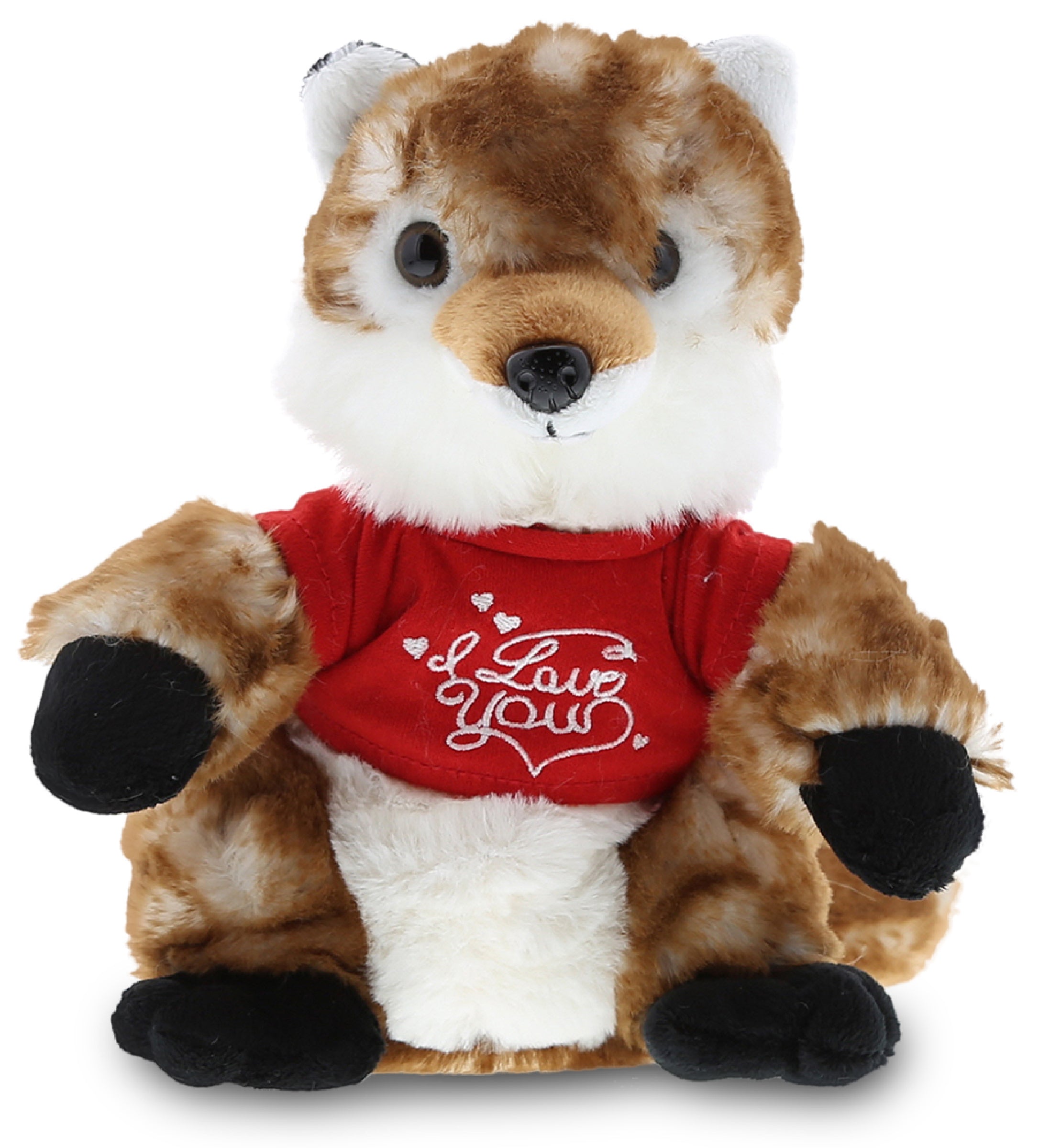 PLUSH I LOVE YOU RED SHIRT- SUPER SOFT PLUSH - FOX