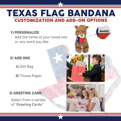 SUPER SOFT PLUSH - SQUIRREL WITH TEXAS FLAG BANDANA