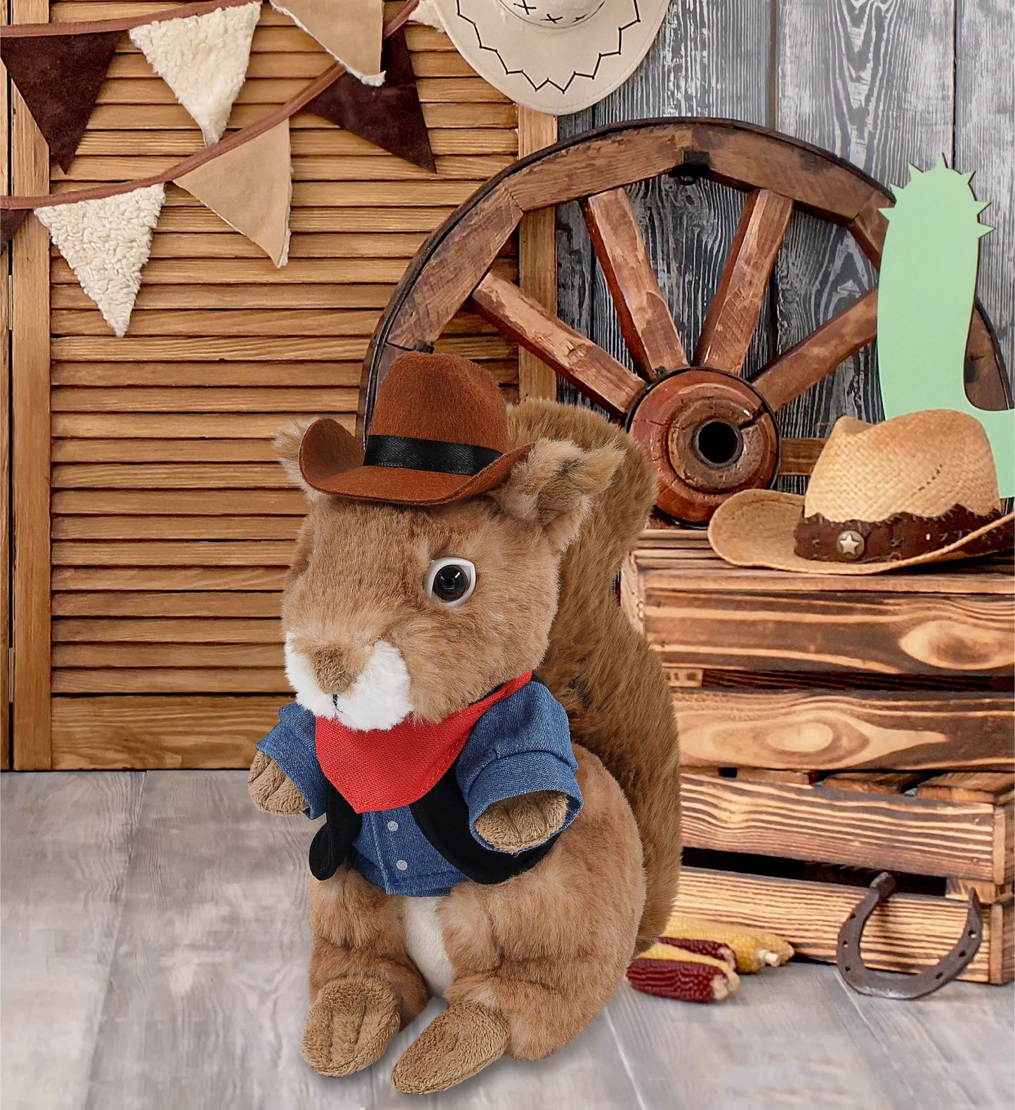 SUPER SOFT PLUSH - SQUIRREL COWBOY DRESS UP
