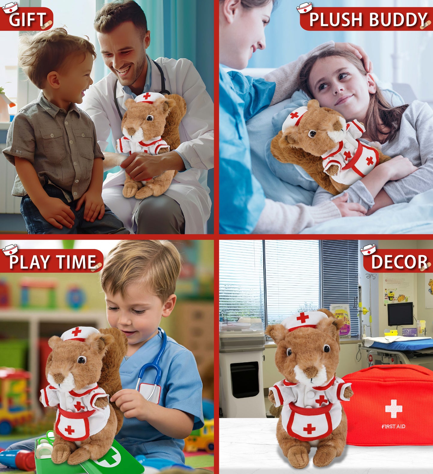 SUPER SOFT PLUSH - SQUIRREL NURSE DRESS UP