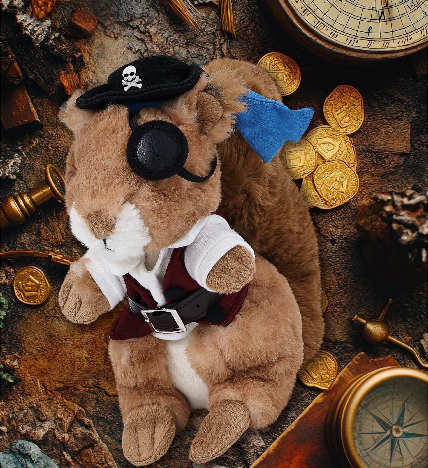 SUPER SOFT PLUSH - SQUIRREL WITH PIRATE DRESS UP