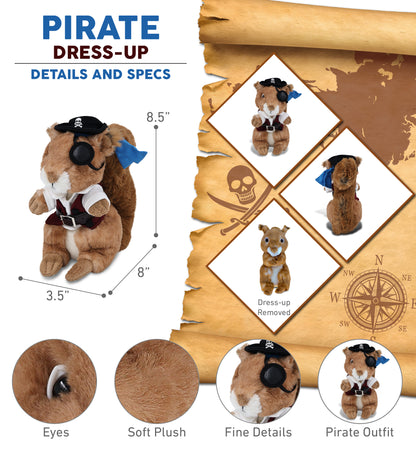 SUPER SOFT PLUSH - SQUIRREL WITH PIRATE DRESS UP