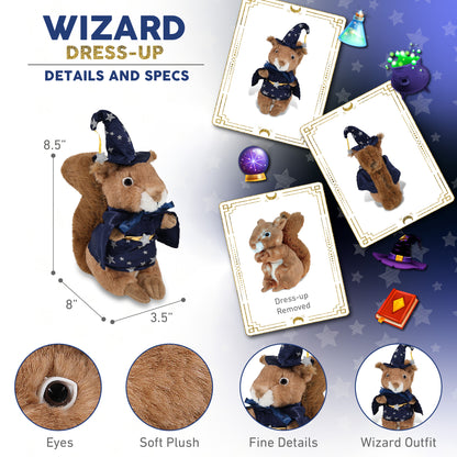 SUPER SOFT PLUSH - SQUIRREL WITH WIZARD DRESS UP