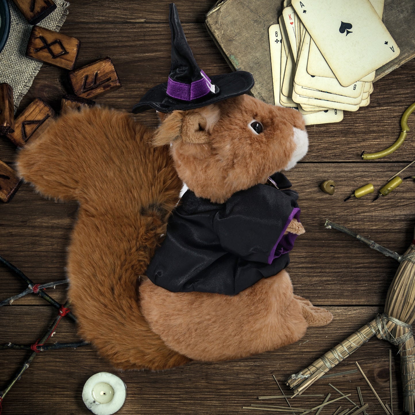 SUPER SOFT PLUSH - SQUIRREL WITH WITCH DRESS UP