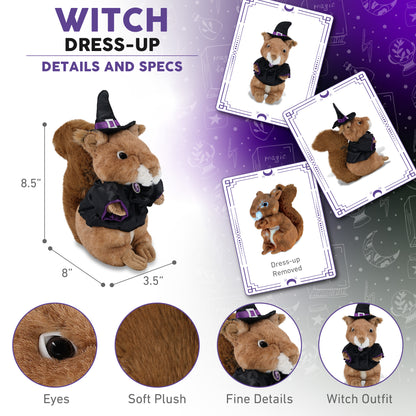 SUPER SOFT PLUSH - SQUIRREL WITH WITCH DRESS UP