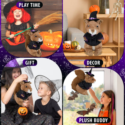 SUPER SOFT PLUSH - SQUIRREL WITH WITCH DRESS UP