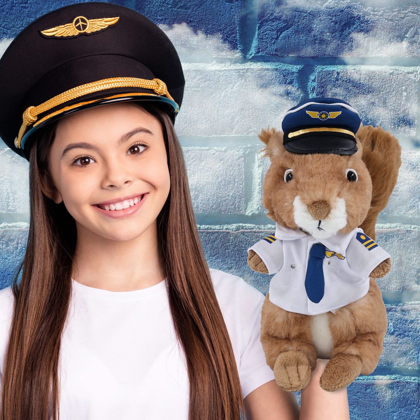 SUPER SOFT PLUSH - SQUIRREL WITH PILOT DRESS UP