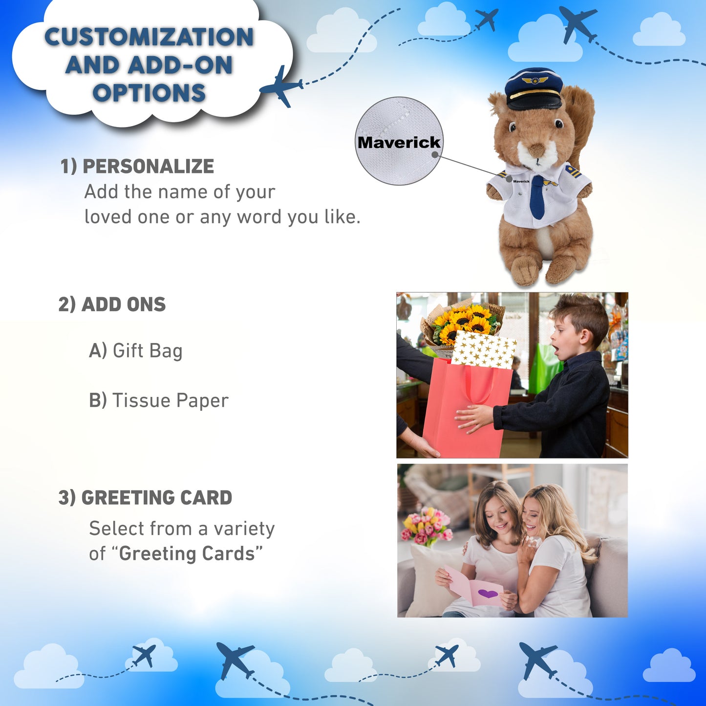 SUPER SOFT PLUSH - SQUIRREL WITH PILOT DRESS UP