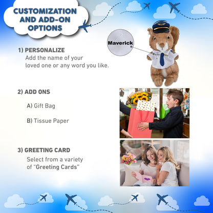 SUPER SOFT PLUSH - SQUIRREL WITH PILOT DRESS UP