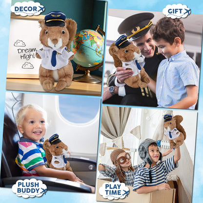 SUPER SOFT PLUSH - SQUIRREL WITH PILOT DRESS UP