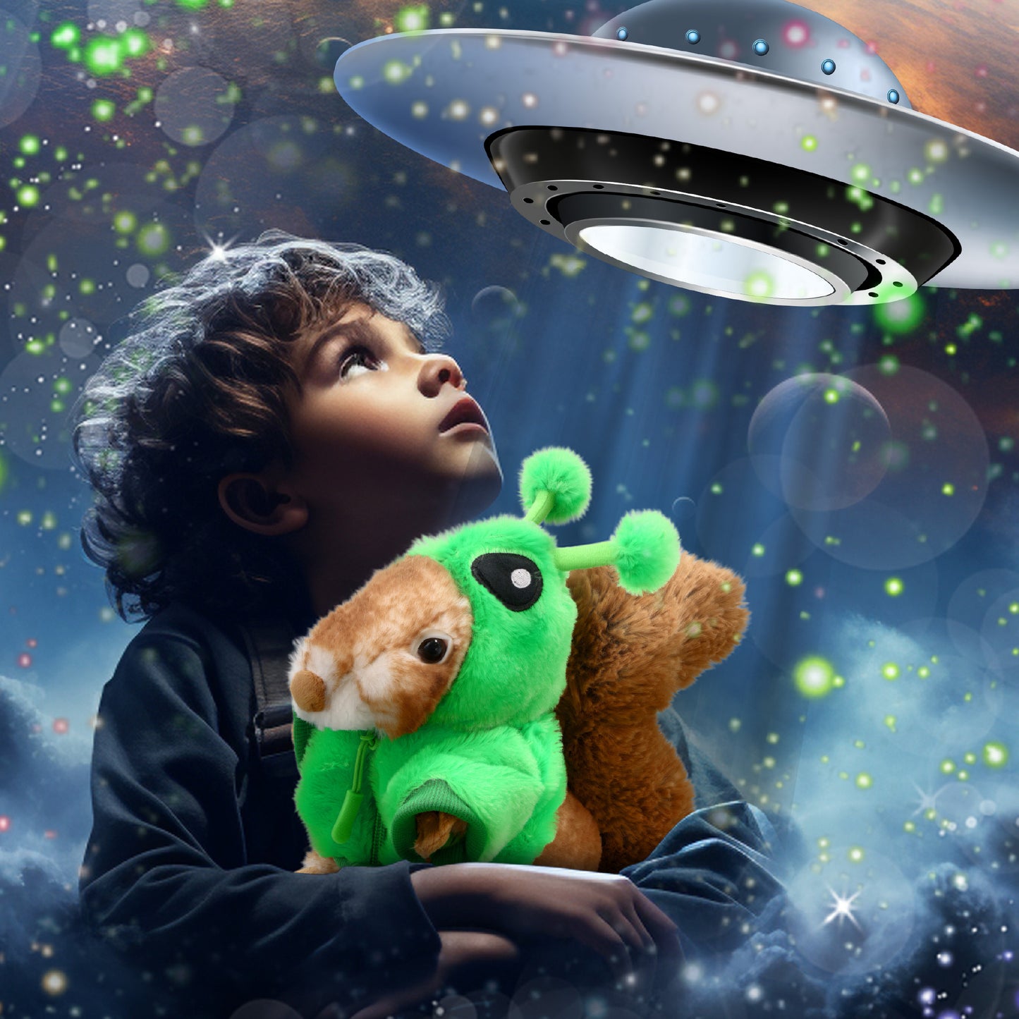 SUPER SOFT PLUSH - SQUIRREL WITH ALIEN SWEATER