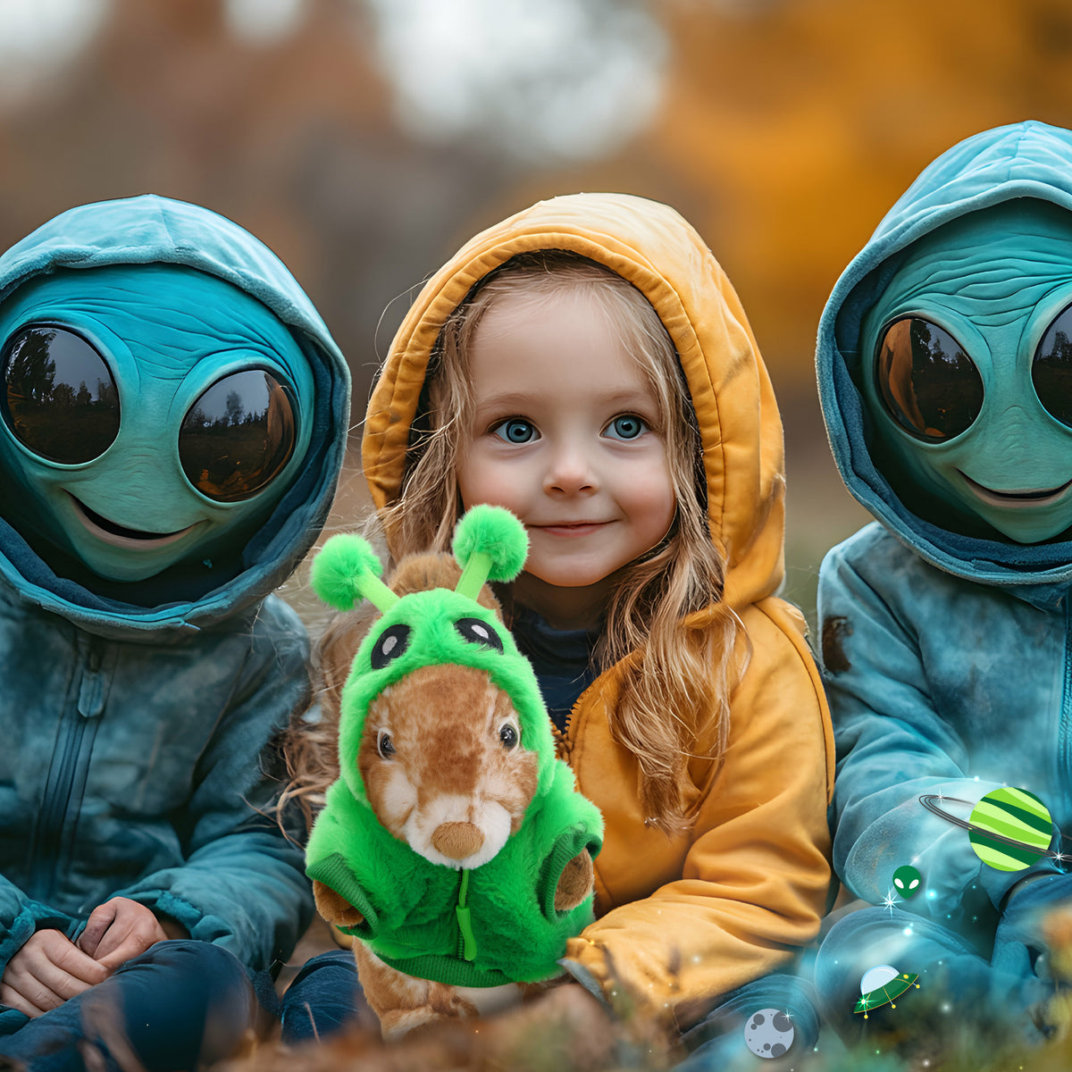SUPER SOFT PLUSH - SQUIRREL WITH ALIEN SWEATER