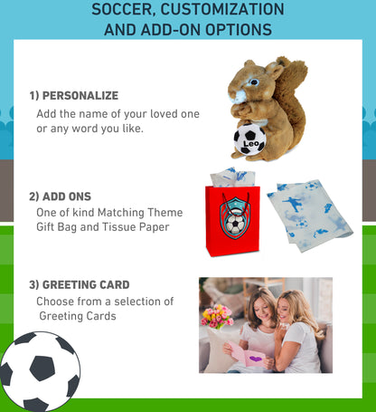 SUPER SOFT PLUSH - SQUIRREL WITH SOCCER PLUSH