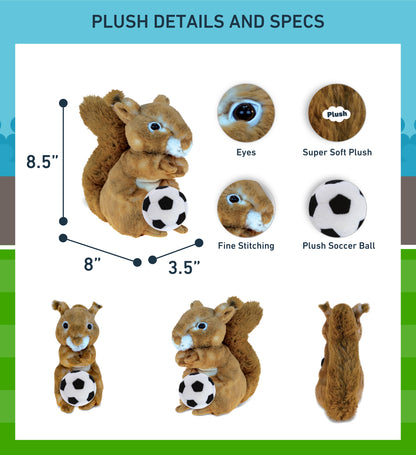 SUPER SOFT PLUSH - SQUIRREL WITH SOCCER PLUSH