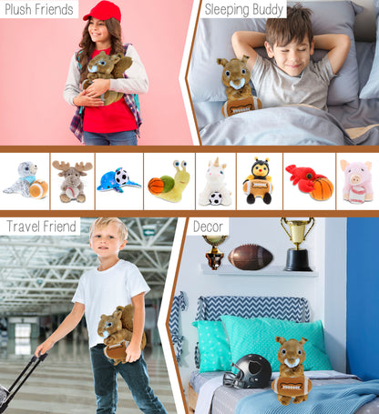 SUPER SOFT PLUSH - SQUIRREL WITH FOOTBALL PLUSH
