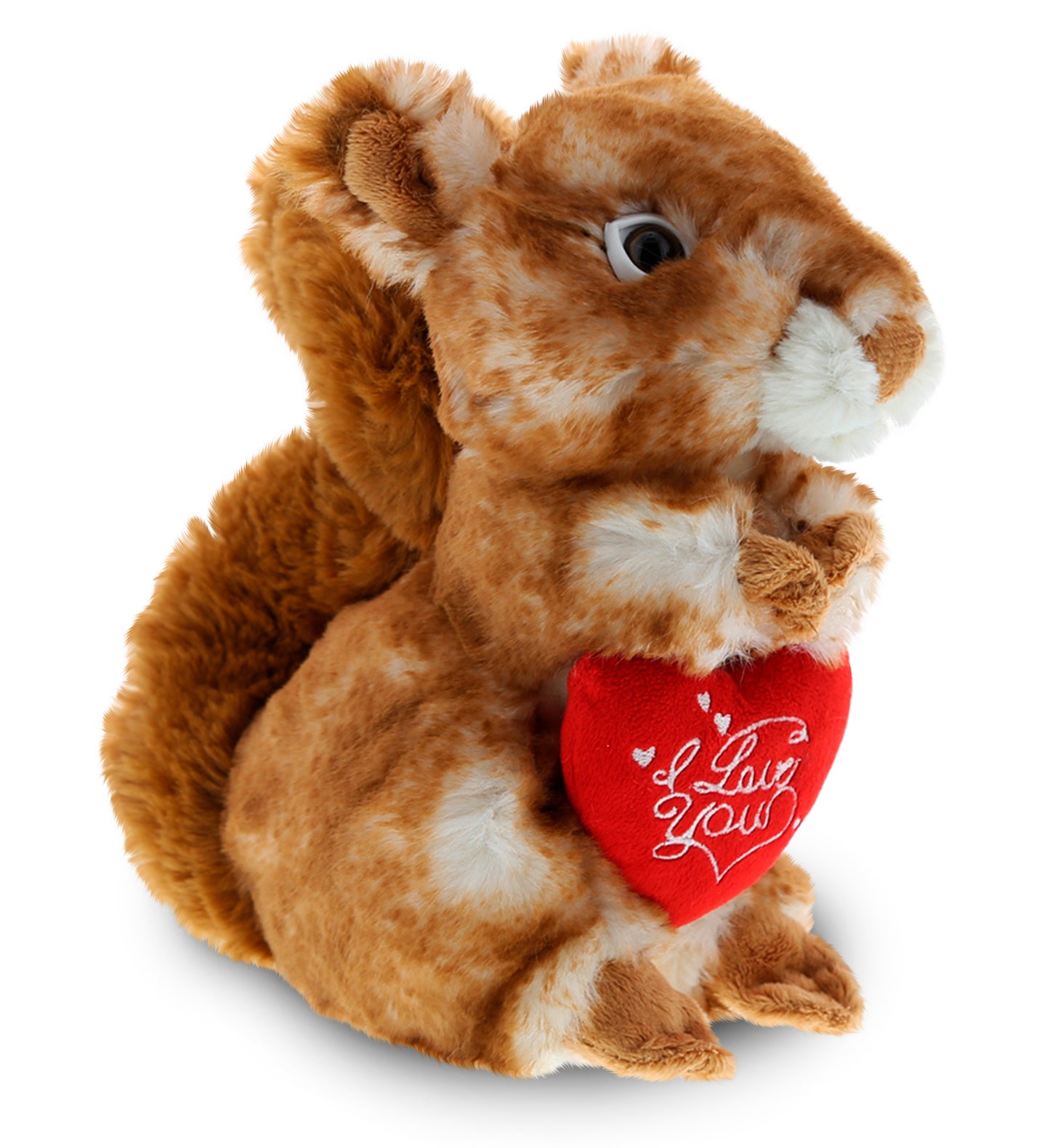 PLUSH I LOVE YOU RED HEART - SUPER SOFT PLUSH - SQUIRREL