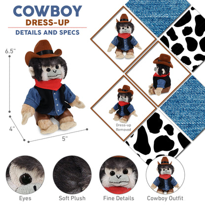 SUPER SOFT PLUSH - SQUIRREL MONKEY COWBOY DRESS UP