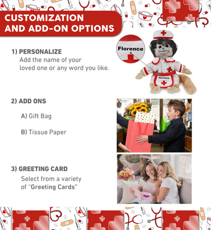 SUPER SOFT PLUSH - SQUIRREL MONKEY With NURSE Dress-Up