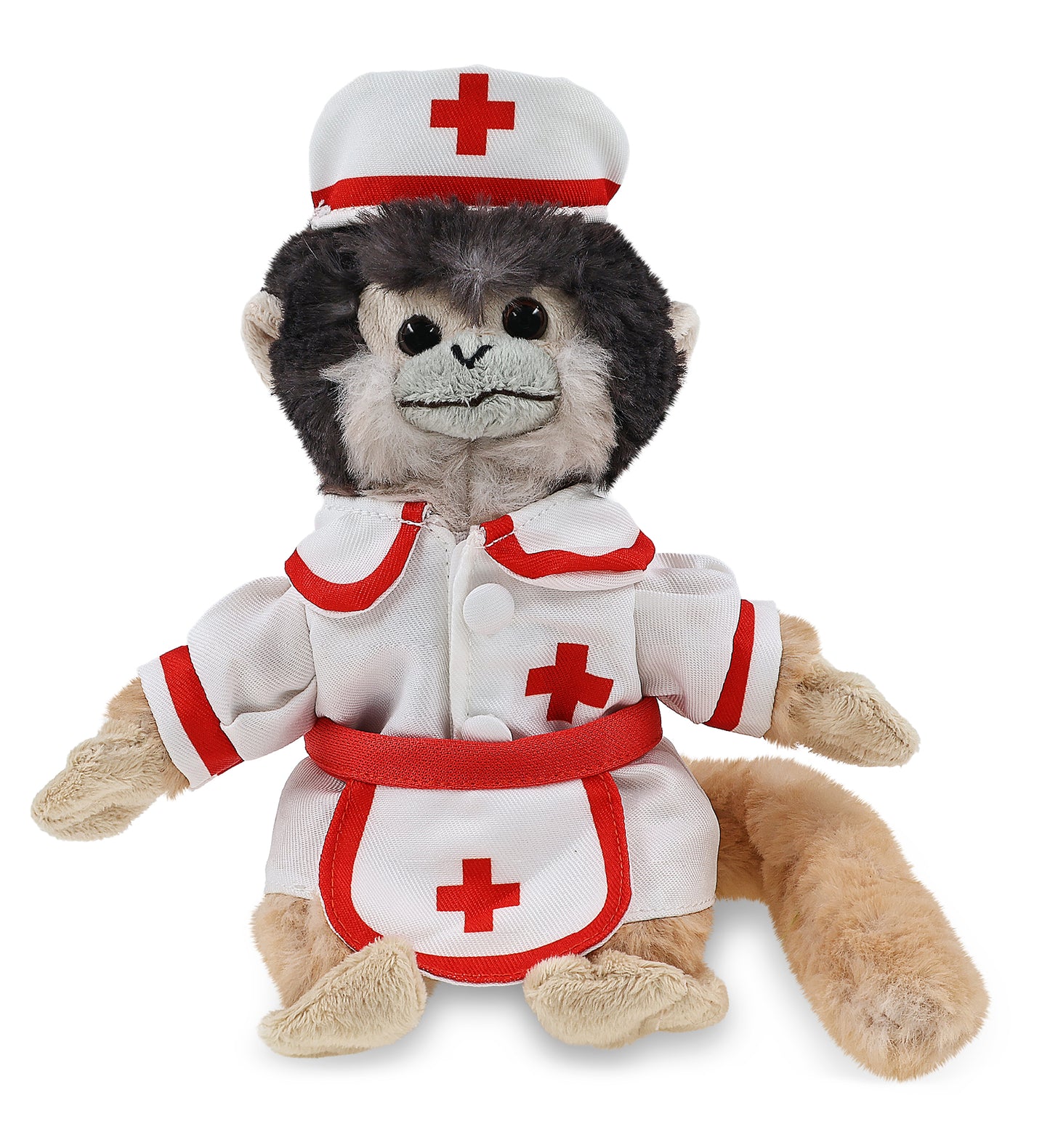 SUPER SOFT PLUSH - SQUIRREL MONKEY With NURSE Dress-Up