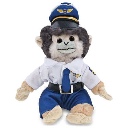 SUPER SOFT PLUSH - SQUIRREL MONKEY WITH PILOT DRESS UP