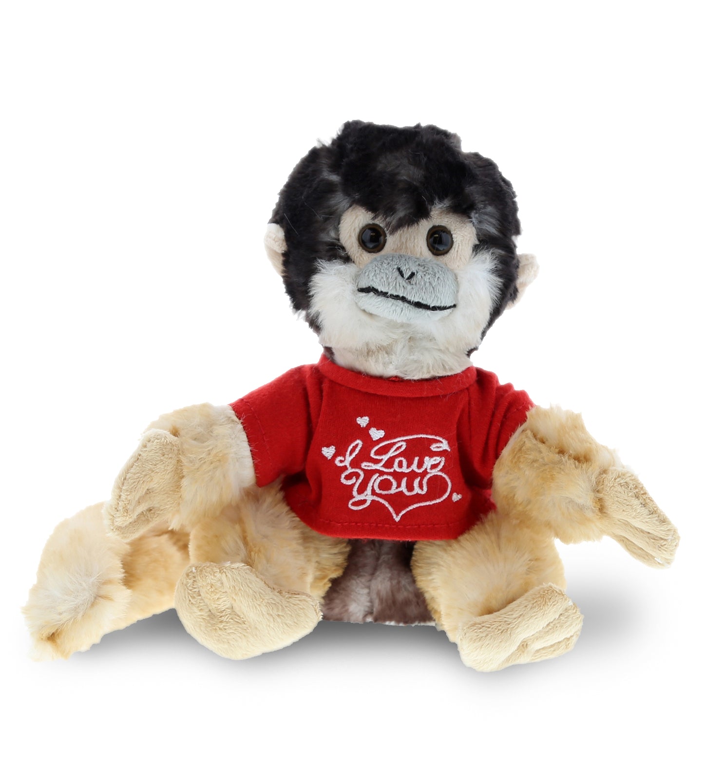 PLUSH I LOVE YOU RED SHIRT- SUPER SOFT PLUSH - SQUIRREL MONKEY