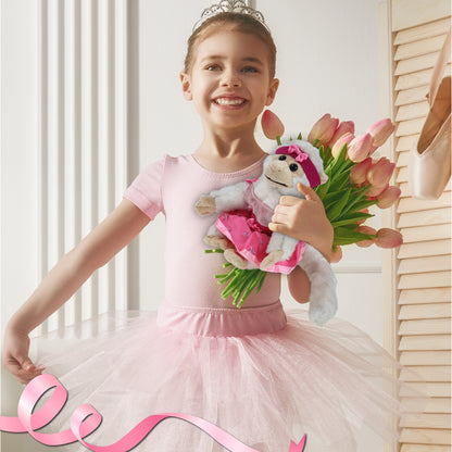 SUPER SOFT PLUSH - WHITE SQUIRREL MONKEY BALLERINA